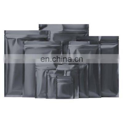 Matte Black Aluminum Foil Doypack Mylar Storage Food Stand Up Zipper Bag