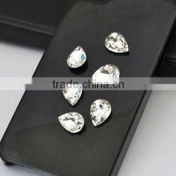 Phone Case Rhinestone Accessories 14X10mm Teardrop Transparent Rhinestone Decoration