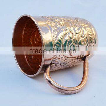 Embossed Copper Mule Mug Moscow Mule Mug Copper Beer Mug From India photo-2
