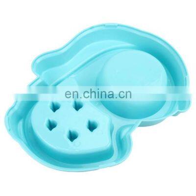 New Double Pet Dog Slow Feeder Bowl,Stainless Steel Anti-choke Puppy Food and Water Feeder for Dog Cats photo-2