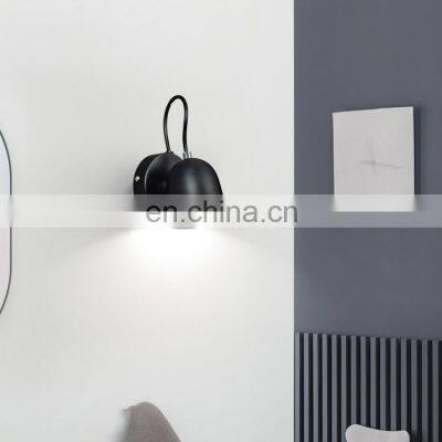 HUAYI Factory Wholesale Black Iron Lamp Body Indoor Bedroom Hotel Wall Mounted LED Wall Lamp photo-4
