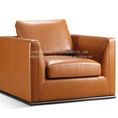 LS1607-36 Modern Stainless Steel Frame Feet Fabric or Genuine Leather Upholstered Sofa Livingroom Sofa Office Sofa photo-2