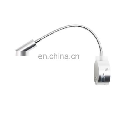 Modern Flexible LED Hose Light Book Reading Wall Lamp 3W Hotel Bed Beside Headboard Reading Wall Lamp