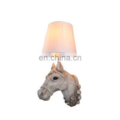 Horse head Deer Head Wall Chandelier American Rustic Retro Style Headboard Decoration Wall Lamp For Bedroom Livingroom