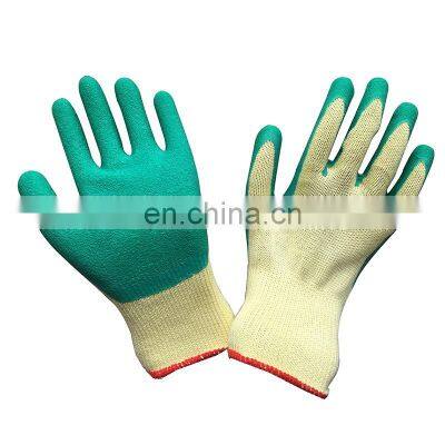 4SAFETY Seamless Polycotton Work Glove Coated With Crinkled Latex