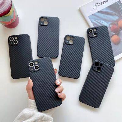Suitable For Iphone 11 Carbon Fiber Water Paste Process Pattern Leather Cases PC Feeling Fall Proof For IPhone X Xr 12 13 14 Pro