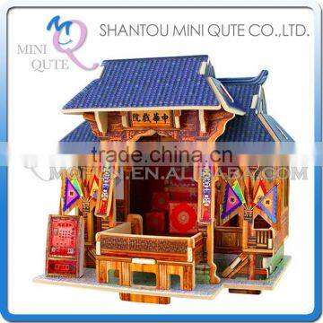 Mini Qute 3D Wooden Puzzle Chinese classic Theatre architecture famous building Adult kids model educational toy gift NO.F130