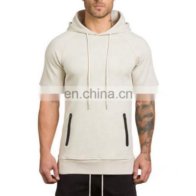 High quality factory made Short sleeve hip hop style wholesale gym Hoodies sweatshirts Casual jumper for men