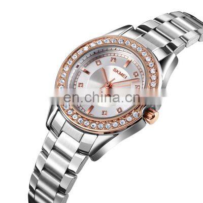 New Product Skmei 1534 Luxury Diamond Ladies Wristwatches 3atm Water Resistant Stainless Steel Women Quartz Watch