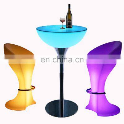 rgb colors glowing party nightclub sofas bar tables outdoor furniture plastic kitchen counter height bar tables led stools