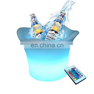 High Quality KTV Custom Logo LED Light Ice Bucket LED Bar Light Up Club Bar Cooler Ware Ice Bucket