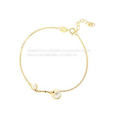 S925 Sterling Silver European Style Pearl Bracelet