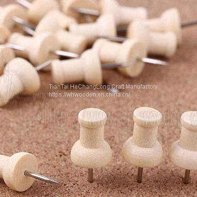 Original Wooden Retro Thumbnails Creative DIY Cork Message Board Convenience Nails, Push Nails, Wooden I-shaped Nails photo-2