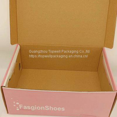 Custom Printed Boxes Packaging Shoe Flip Cover Corrugated Cardboard Shipping Box photo-3