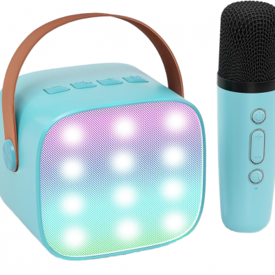 Mini kids wireless cozy home Led Light speaker and microphone portable bluetooth karaoke machine