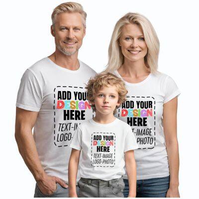 Custom T-Shirts for Unisex Youth & Toddler Kids, Custom Photo Text Image Tshirt, Create Your Own Family Matching Shirt White