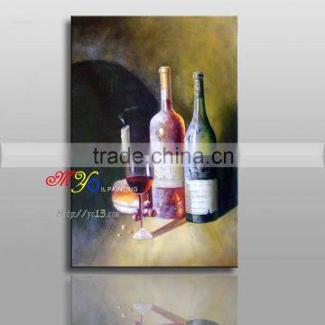 best selling still life winebottle oil painting/best gift for friend ct-110