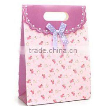 Lavender Pink promotional button closure gift paper bag