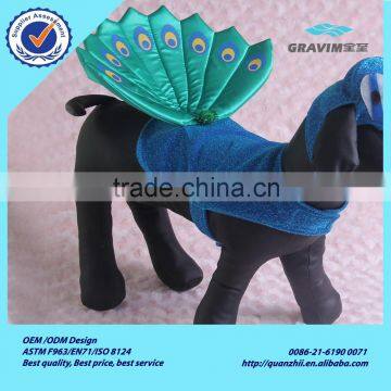 China wholesale sexy beautiful creative peacock showing tail shaped dog clothes for sale