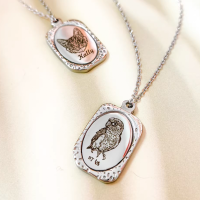 Personalized Pet Memorial Necklace in 316L Stainless Steel