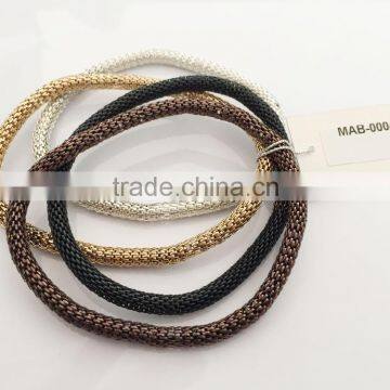 FASHION 4 ROWS ELASTIC 4 MM MESH CHAIN BRACELET