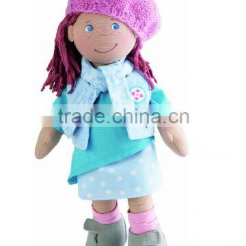 Fabric Rag Doll with Beret / Plush Baby Doll 40cm Tall