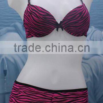 2016 The Deep Pink Zebra Lines Lingerie Suite photo-3