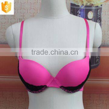 Hot sale pink sexy lace bra ,sexy padded mature bra