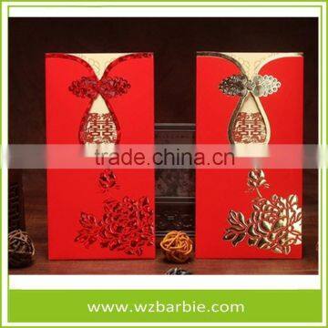 High Quatity Laser Cut Unique Chinese Printing Wedding Invitation Card