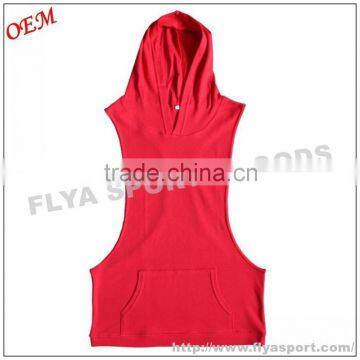 OEM high quality loose fit mens muscle hoodie tank top