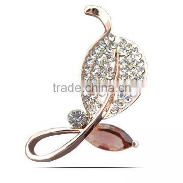 Upscale Full Drill Leaves European And American High-End Suits Accessories Zircon Brooch photo-3