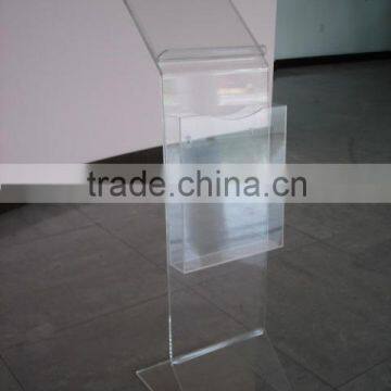 floor standing acrylic brochure and magazine display stand