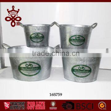 Outdoor using metal pots factory wholesale high quality diary pots with draigne hole