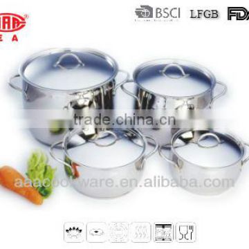 Certified by LFGB, FDA Stainless Steel Cookware with Induction Bottom