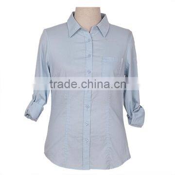 Uniform lady tops shirts designs dress/female apparel suppliers