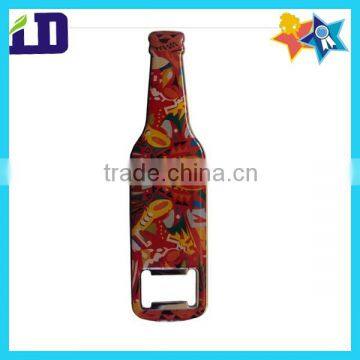 branded full color bottle shape epoxy beer bottle opener with magnet