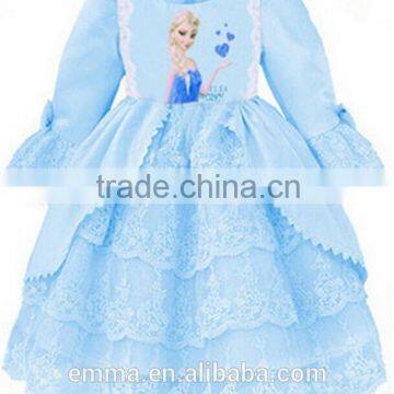 New stock frozen princess elsa dress for kids elsa costume BC2130