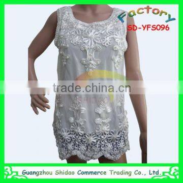 Top grade plain ladies lace vest