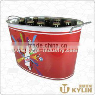 Full Color Printing Tinplate Oval Ice Bucket