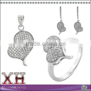 18k Yellow Gold Plated Jewelry Set Micro Pave Design