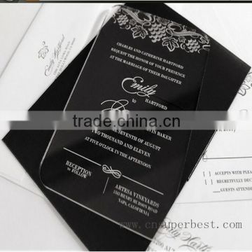 Laser cut custom elegant acrylic wedding invitations with envelop                        
                                                Quality Choice
                                                    Most Popular