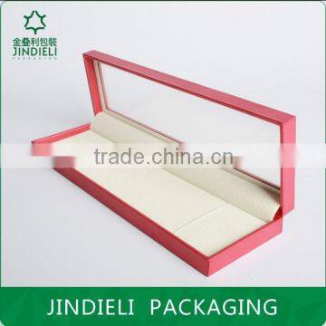 Red Paper Beauty Design Necklace Jewelry Box With Pvc Window photo-2