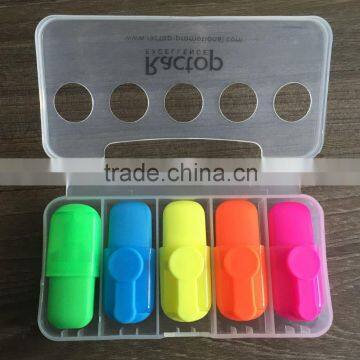 China Manufacture Custom Plastic Multi Color Highlighter Set With Logo Printing