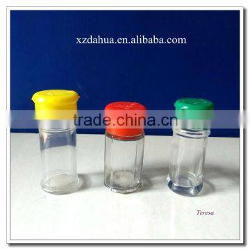 wholesale transparent glass seasoning bottle with plastic lid