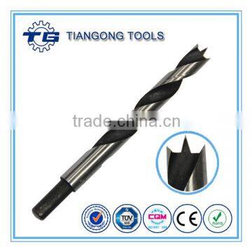 Black and bright finish single flute high quality wood working drill tools