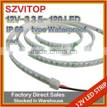 SV16.4ft 5m red WHITE SMD 335 Flexible Ribbon LED Strip Light,type waterproof(IP-66), Side View light-emitting LED, 600LEDs