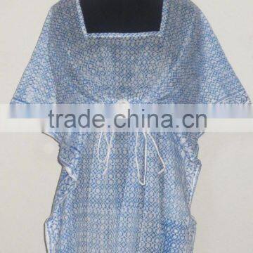 Hand Block Printed Cotton Fashionable Maxi Kaftan