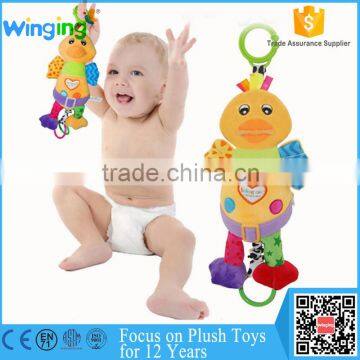 Super soft music educational plush baby bed hanging toy