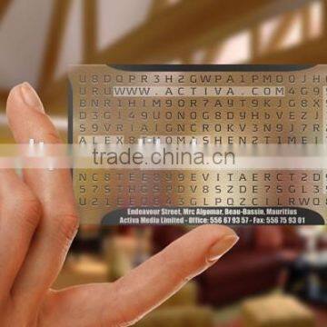 Word Search special translucent business card (M-PC009)