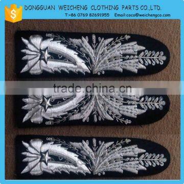 Military Hand Embroidery Gold and Silver Bullion Wire Badges for Wallet/hand Embroidered for garment